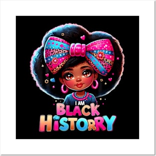 I Am Black History Month Black Melanin Kids Girls Posters and Art